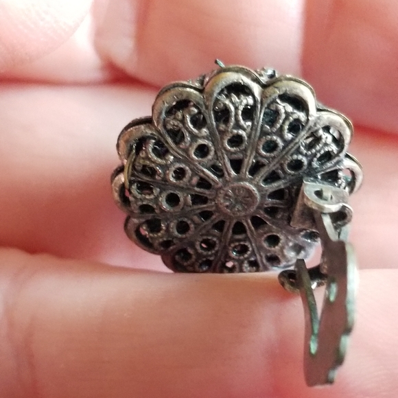 Vintage Miriam Haskell SINGLE earring grey baroque pearl silver tone - Picture 7 of 12